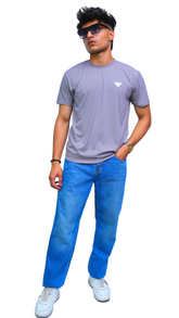 Men's prada texture gray Imported T-Shirt